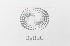 لوگوی سیاه و سفید DyBuG