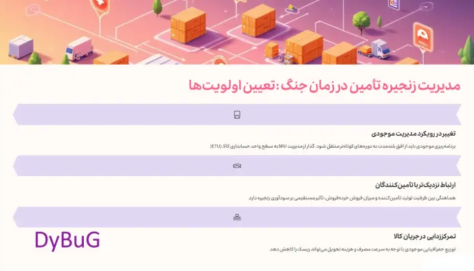 تامین کالا در شرایط بحرانی | دیباگ