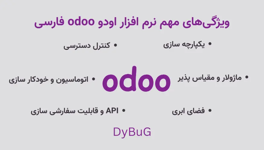 ویژگی‌های مهم نرم افزار اودو odoo فارسی دیباگ